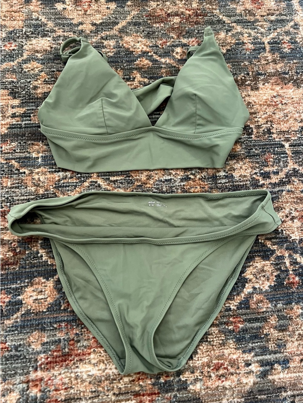 aerie Sage Green Triangle Bikini Set